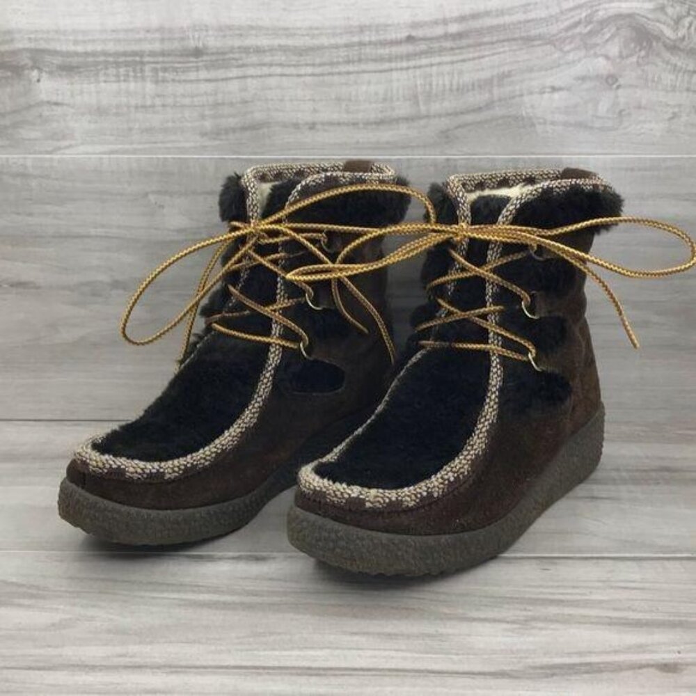 Woodbridge Boots Women's 7 Brown Suede Moccasin Lined Winter Shoes
